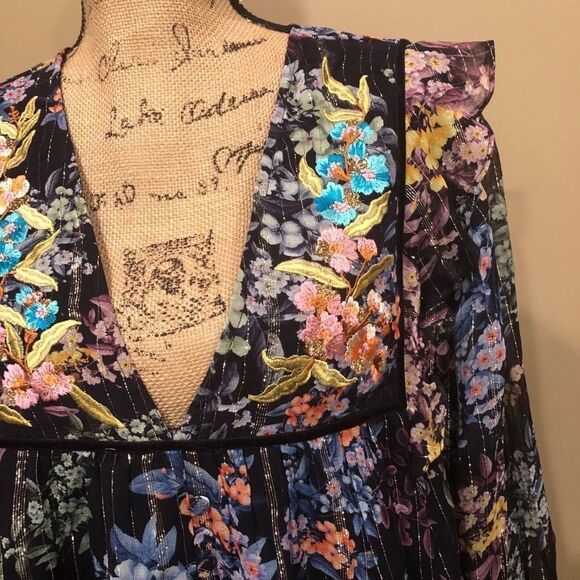 New Anthropologie Vineet Bahl Embroidered Blouse - Picture 6 of 6